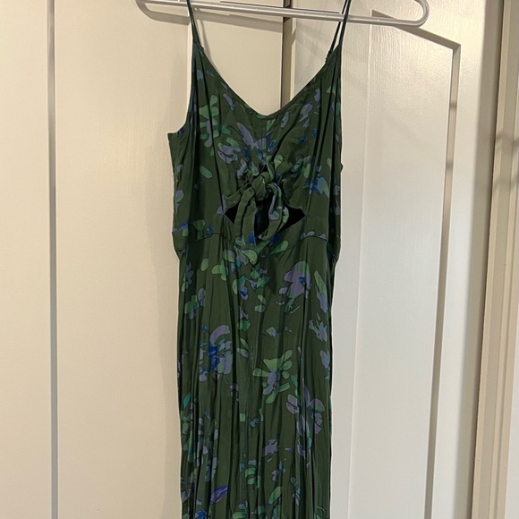 Anthropologie Plenty By Tracy Reese Green Floral Tie-Front Maxi Dress - Picture 4 of 6